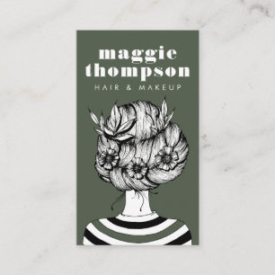 Carte De Visite LISTE DE CHEVEUX Coiffeuse & Beauticier Business