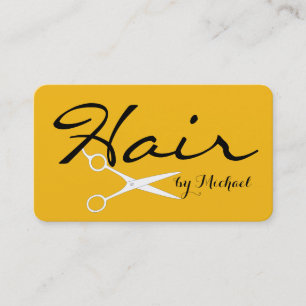 Carte De Visite Liste de cheveux Elégant Jaune Abstrait