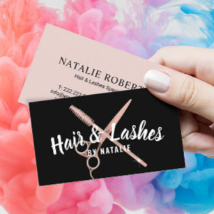 Carte De Visite Liste de cheveux Lashes Beauté Salon Blush Rose or