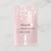Carte De Visite Liste de cheveux Lecteurs rose Parties scintillant (Dos)