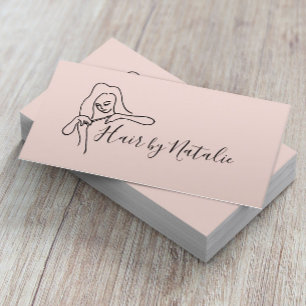 Carte De Visite Liste de cheveux minimaliste Blush Rose Beauté Sal