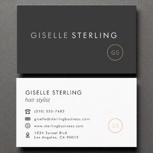 Carte De Visite Liste de cheveux minimaliste Luxe noir