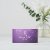 Carte De Visite Liste de cheveux moderne violet professionnel (Debout devant)