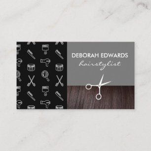 Carte De Visite Liste de cheveux Outils Motif avec cheveux