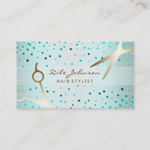 Carte De Visite Liste de cheveux Parties scintillant d'or Salon Li