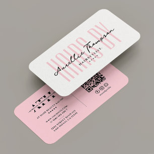 Carte De Visite Liste de cheveux Pink Pastel Esthétique Moderne