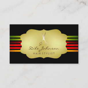 Carte De Visite Liste de cheveux Rainbow Gold Parties scintillant