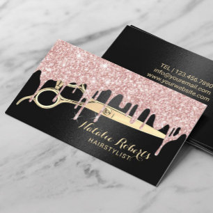 Carte De Visite Liste de cheveux Rose Gold Drives Black Beauty Sal