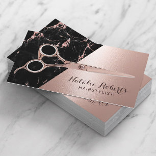 Carte De Visite Liste de cheveux Rose moderne Gold Marble Beauté S