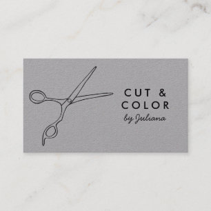 Carte De Visite Liste de cheveux Salon ciseaux chic Line Art minim