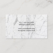 Carte De Visite Liste de cheveux Salon personnalisé Logo Marbre bl (Dos)