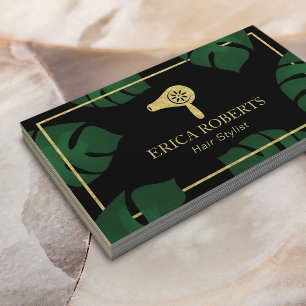 Carte De Visite Liste de cheveux Sèche-cheveux Gold Logo Spa de sa