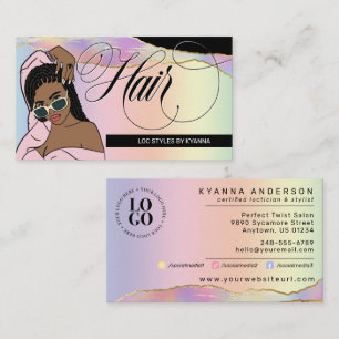 Carte De Visite Liste de cheveux, tresses, Locaux, Salon, Bus Logo