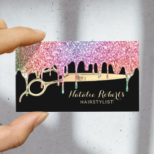 Carte De Visite Liste de cheveux Unicorn Drives Beauté Salon Noir