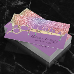 Carte De Visite Liste de cheveux Unicorn Drives Beauté Salon Purpl