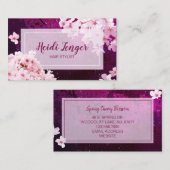 Carte De Visite Liste des cheveux Cherry Blossom (Devant / Derrière)