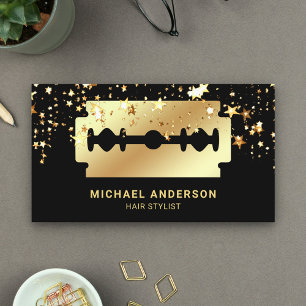 Carte De Visite Liste d'étoiles Gold Stars Confetti Gold Razor Bla