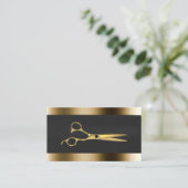 Carte De Visite Liste professionnelle des ciseaux dorés (Debout devant)