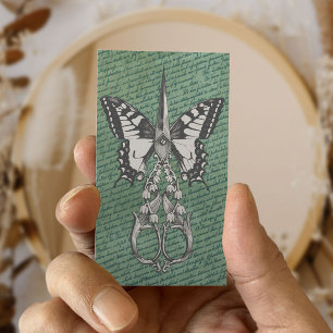 Carte De Visite Liste vintage des cheveux ciseaux d'antiquité et p