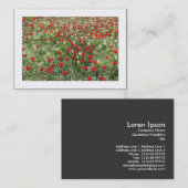 Carte De Visite Lit de tulipes (Bordé) (Devant / Derrière)