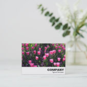 Carte De Visite Lit de tulipes roses (Debout devant)