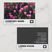 Carte De Visite Lit de tulipes roses (Devant / Derrière)