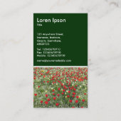 Carte De Visite Lit de tulipes - Vert foncé (Dos)