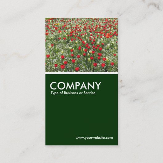 Carte De Visite Lit de tulipes - Vert foncé (Devant)