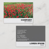 Carte De Visite Lit des Tulipes rouges 01 (Devant / Derrière)