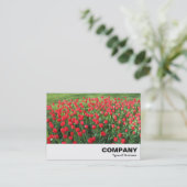 Carte De Visite Lit des Tulipes rouges 01 (Debout devant)