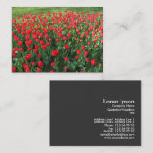 Carte De Visite Lit des Tulipes rouges 01 (Devant / Derrière)