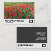 Carte De Visite Lit des Tulipes rouges 01 (Devant / Derrière)