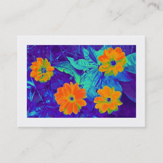 Carte De Visite Lit Fleur Psychédélique (Bordé) (Devant)