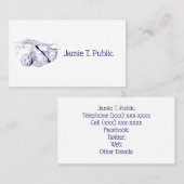 Carte De Visite Lithographie de dessin de Sloth #1 bleu (Devant / Derrière)