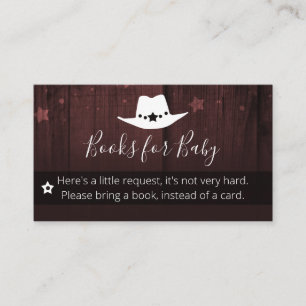 Carte De Visite Little Cowboy Baby shower Livres pour Baby Request