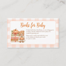Little Pumpkin Books For Baby Insert Card