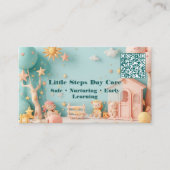 Carte De Visite Little Steps Day Care Small Business QR Code  (Devant)