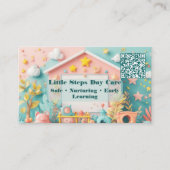 Carte De Visite Little Steps Day Care Small Business QR Code (Devant)