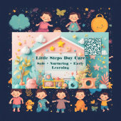 Carte De Visite Little Steps Day Care Small Business QR Code