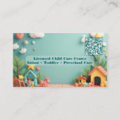 Carte De Visite Little Steps Montessori Day Care QR Code Pastel (Dos)