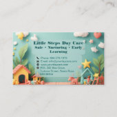 Carte De Visite Little Steps Montessori Day Care QR Code Pastel (Devant)