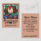 Carte De Visite LittleGirlie faisant le ménage le card_peach (Devant / Derrière)