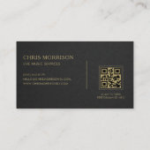 Carte De Visite Live Music Services Black Gold QR Code (Dos)