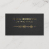 Carte De Visite Live Music Services Black Gold QR Code (Devant)