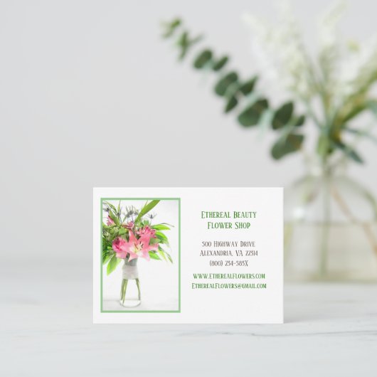Carte De Visite Livraison de fleurs blanches (Debout devant)