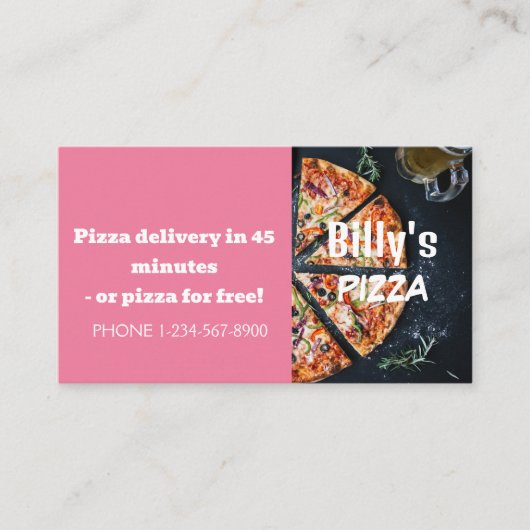 Carte De Visite Livraison de pizza Offre de remise (Devant)