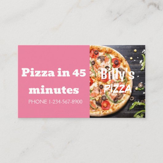 Carte De Visite Livraison de pizza Offre de remise (Devant)