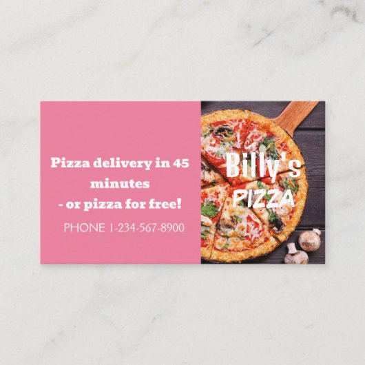 Carte De Visite Livraison de pizza Offre de remise (Devant)