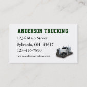 Carte De Visite Livraison de semi-camions (Dos)