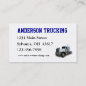 Carte De Visite Livraison de semi-camions (Dos)